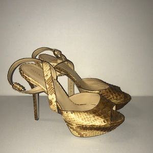 Sergio Rossi 39 snake skin heels
